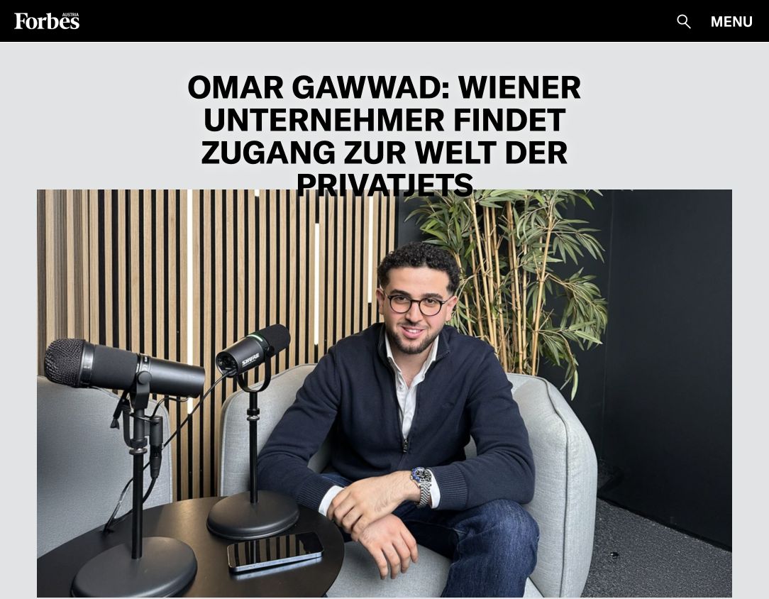 Screenshot of the Forbes Austria article showing its headline and photograph of Omar Gawwad